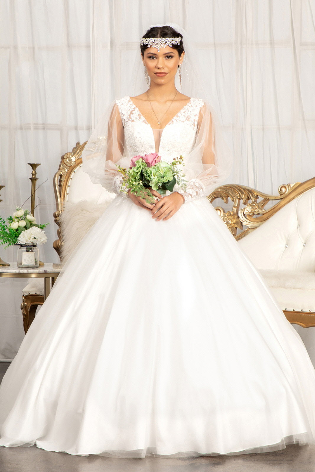 GLS COLLECTIVE - GL1981 - White 4XL Wedding Dress