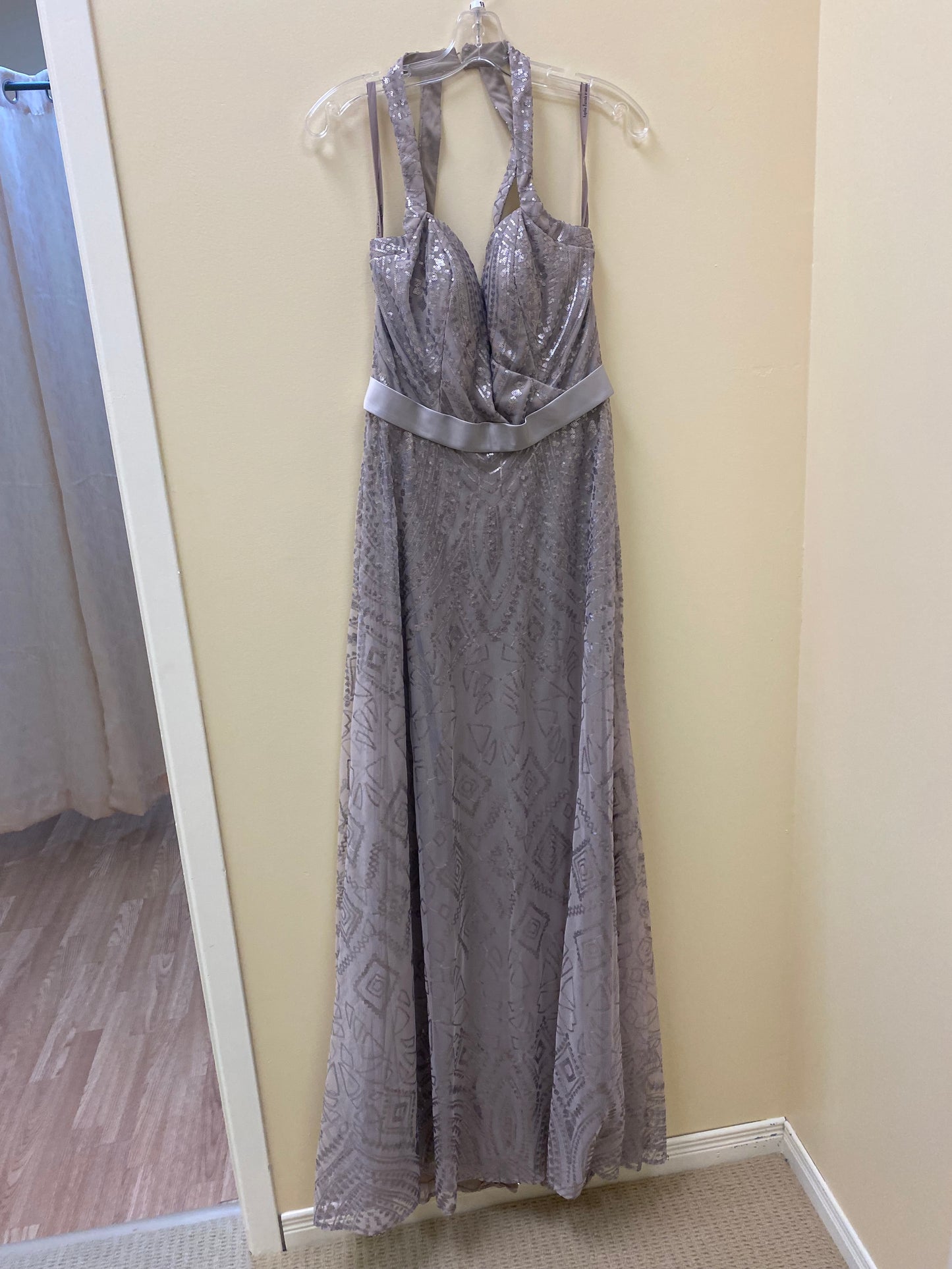 ANGELINA FACCENDA - 20484 - Taupe Size 14 Long Prom / Mother of the Bride / Bridesmaid Dress