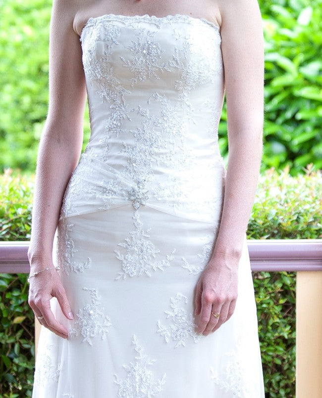 MAGGIE SOTTERO - S798 - Ivory over Mocha Size 4 "Treasure" Wedding Dress