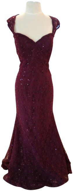 MORI LEE - 143 - Eggplant Size 16 Long Prom / Mother of the Bride / Bridesmaid Dress