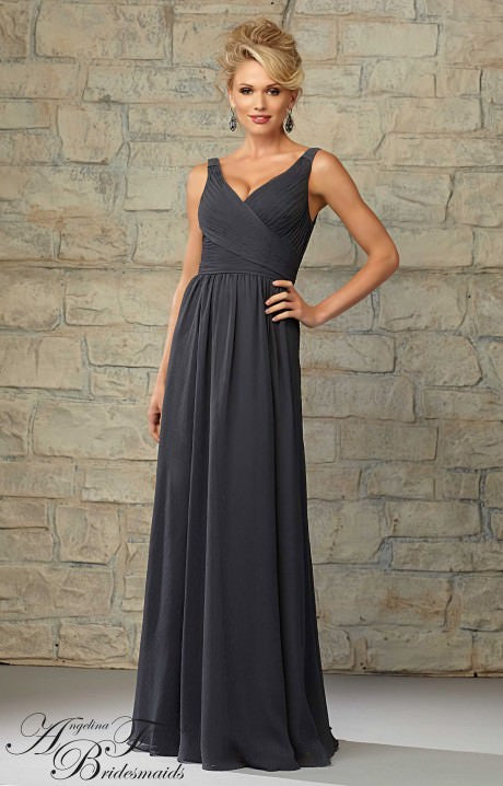 ANGELINA FACCENDA - 20454 - Charcoal Size 16 Long Prom / Mother of the Bride / Bridesmaid Dress
