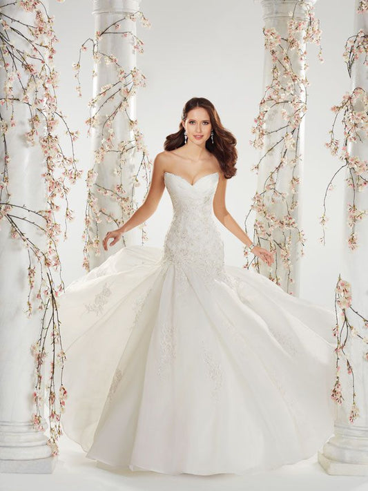 SOPHIA TOLLI - Y11407 - Diamond White Size 12 Wedding Dress