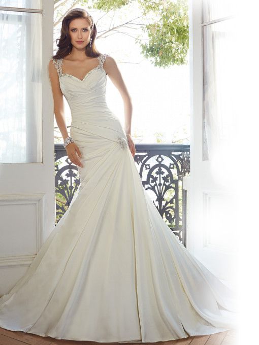 SOPHIA TOLLI -  Y11562 - Diamond White Size 12 Wedding Dress