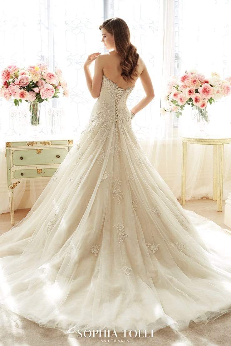 SOPHIA TOLLI - Y11637 - Ivory Size 10 Wedding Dress