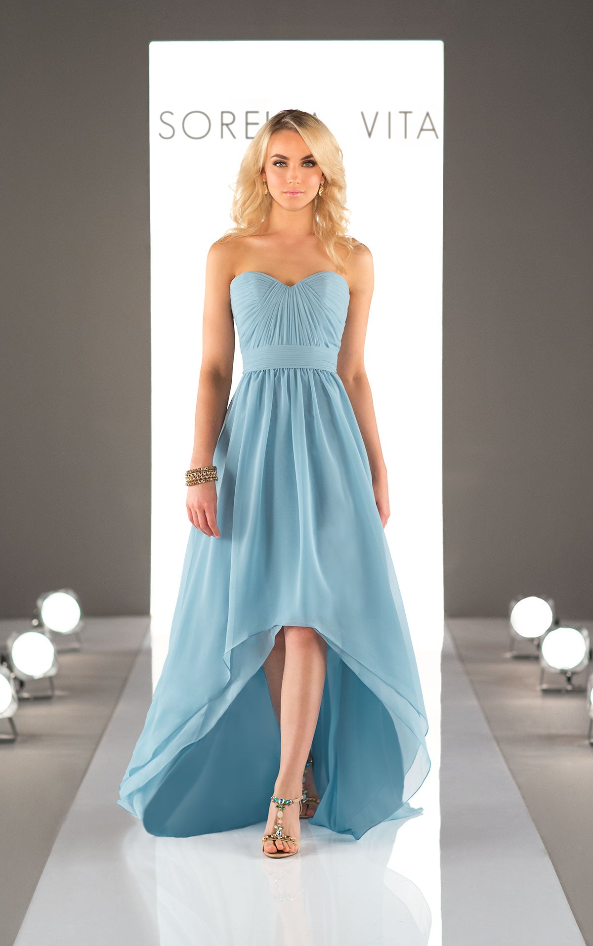 SORELLA VITA - 8826 - Evening Mist Size 10 High Low Hemline Prom / Bridesmaid Dress