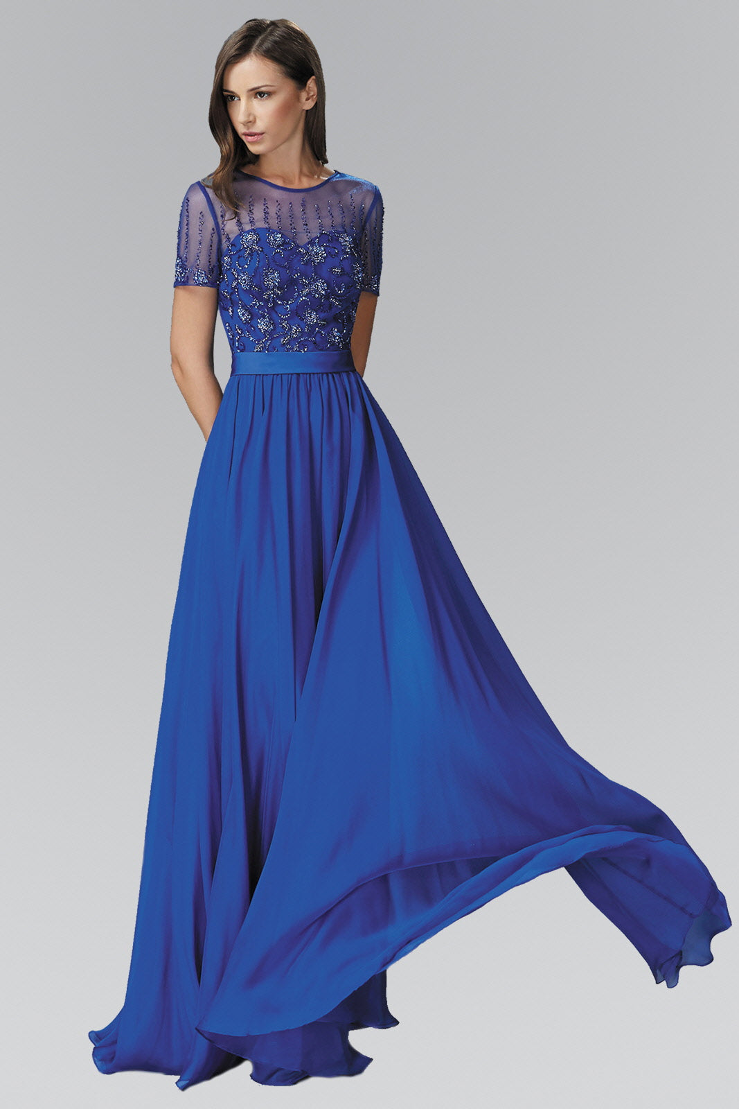 GLS COLLECTIVE - GL2042 - Royal blue Size M Long Prom / Mother of Bride / Bridesmaid Dress