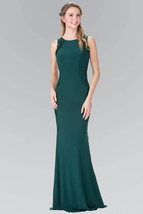 GLS COLLECTIVE - GL2222 - Green Size L Long Prom / Mother of the Bride / Bridesmaid Dress