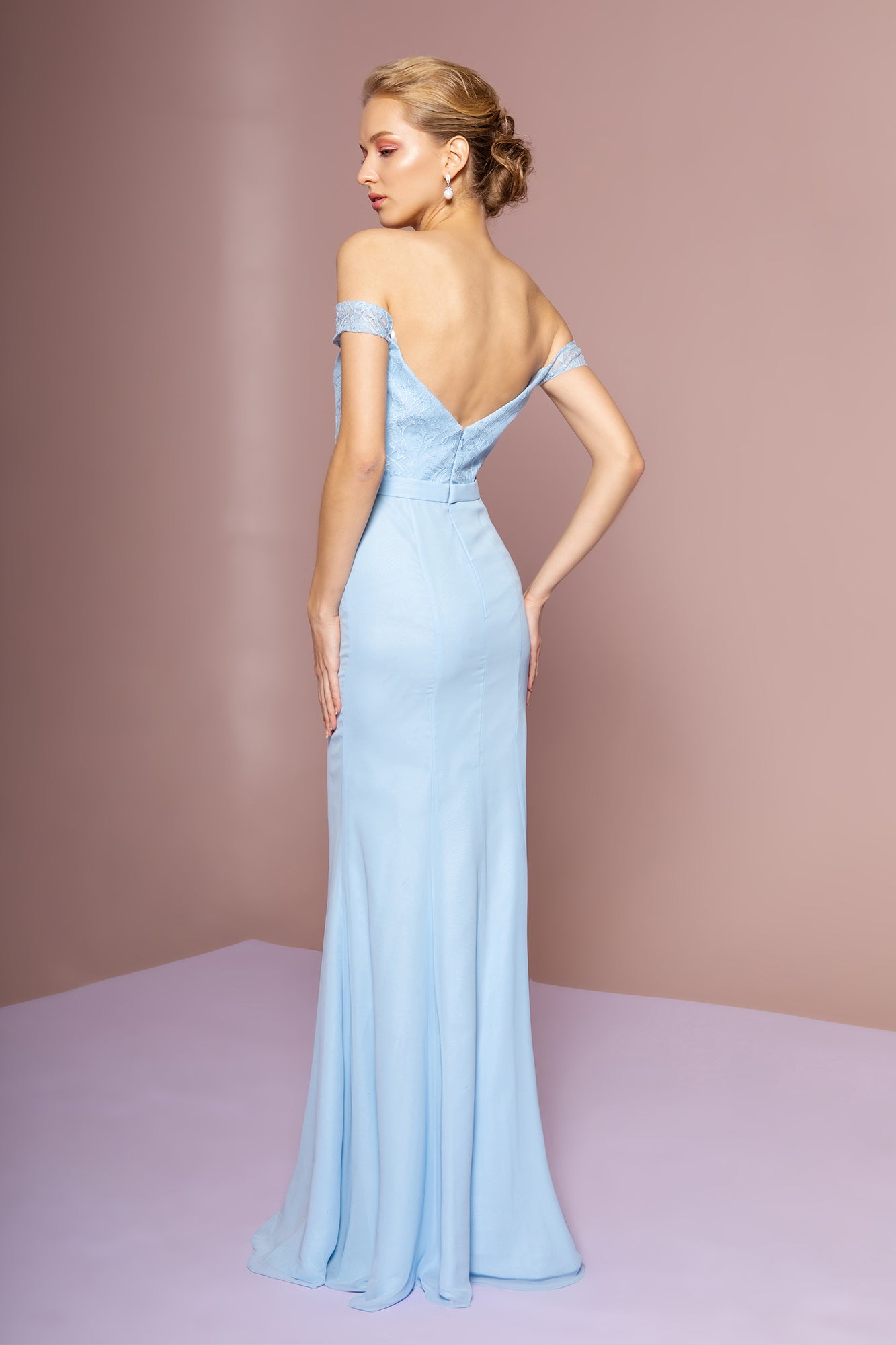 GLS COLLECTIVE - GL2697 - Light Blue Size XS Long Prom / Bridesmaid Dress